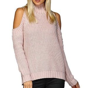 New Long Sleeve Cold Shoulder Sweater